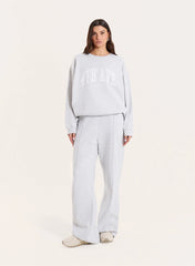 Light Grey 4th Wide Leg Branded Joggers