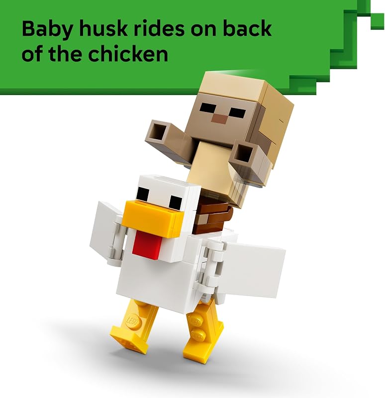 LEGO Minecraft Chicken Jockey Desert Attack 21592 Building Toys for Boys Girls Ages 9 Sturdy Build for Pretend Play 428 pieces Gift for Birthdays