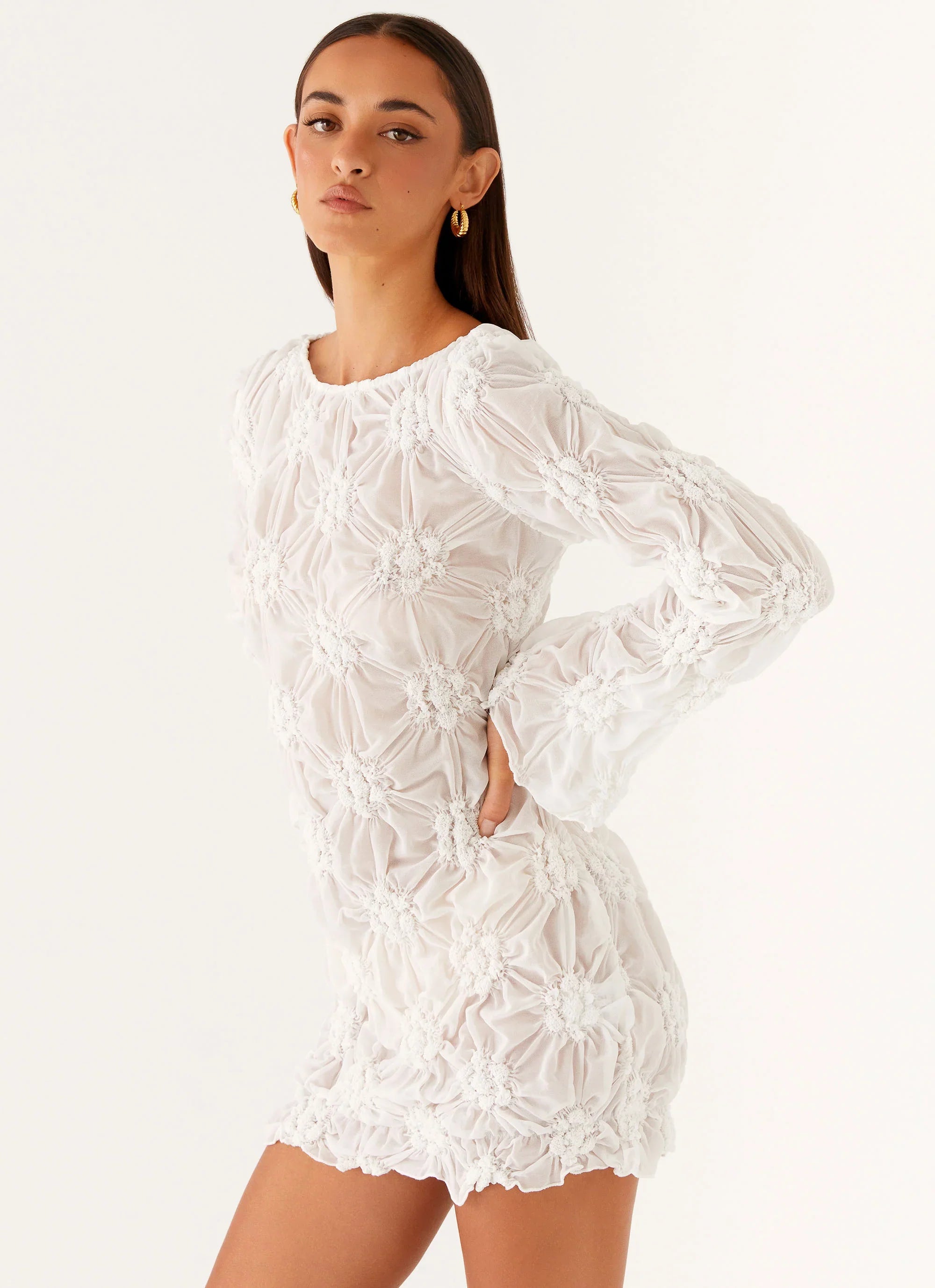 Mia Long Sleeve Dress Ivory
