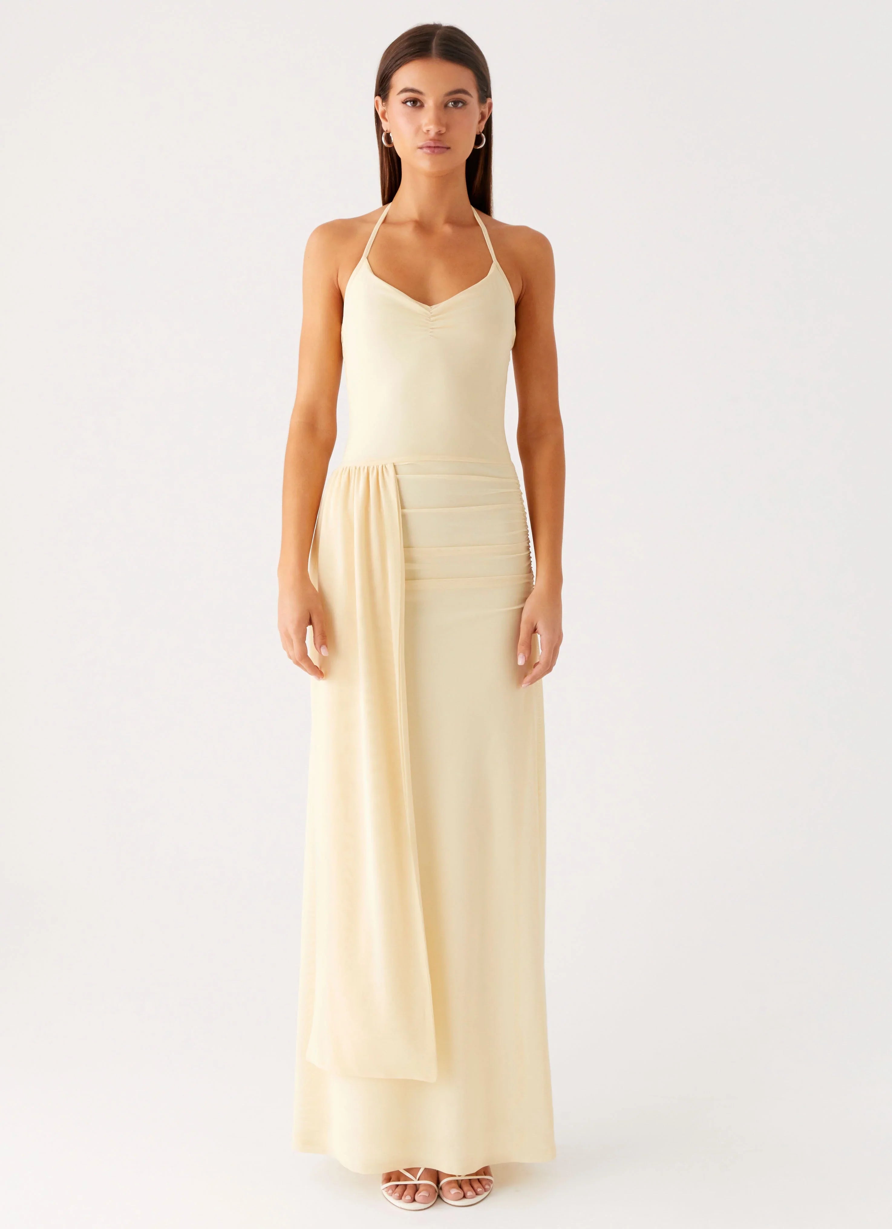 Signal Halter Maxi Dress Sunny Yellow