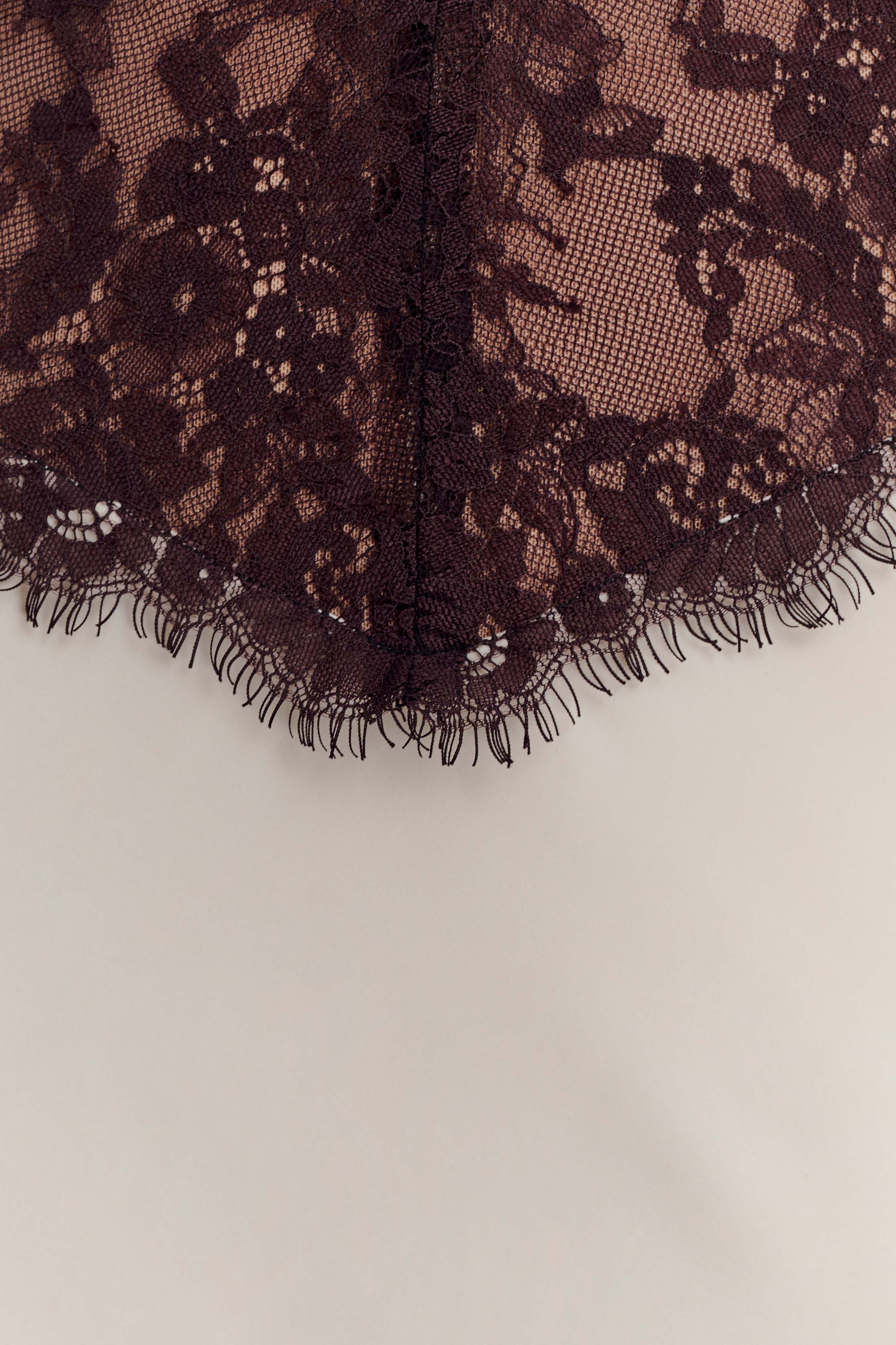 Sascha Lace And Satin Halter Maxi Dress Ivory Chocolate