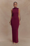 Darby Knit Scarf Maxi Dress Merlot
