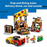 LEGO City Pizza Delivery Experience with Vehicles 60496 Building Toys for Boys Girls Ages 6 Toy Car Playset for Pretend Play 5 Minifigures 494 pieces Gift Idea