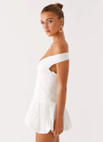 Endless Romance Off Shoulder Mini Dress White