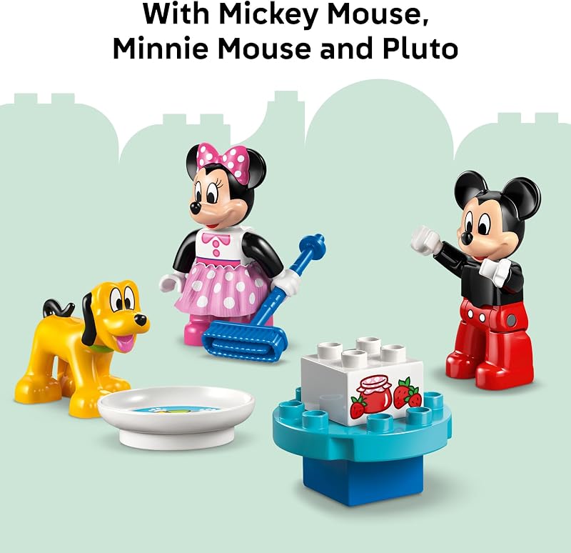 LEGO DUPLO Disney Mickey Mouse Clubhouse with Minnie Pluto 10465 Birthday Gifts for Girls Boys Ages 2 Disney Building Toy for Toddlers 87 pieces Fine Motor Skills Figures Playset