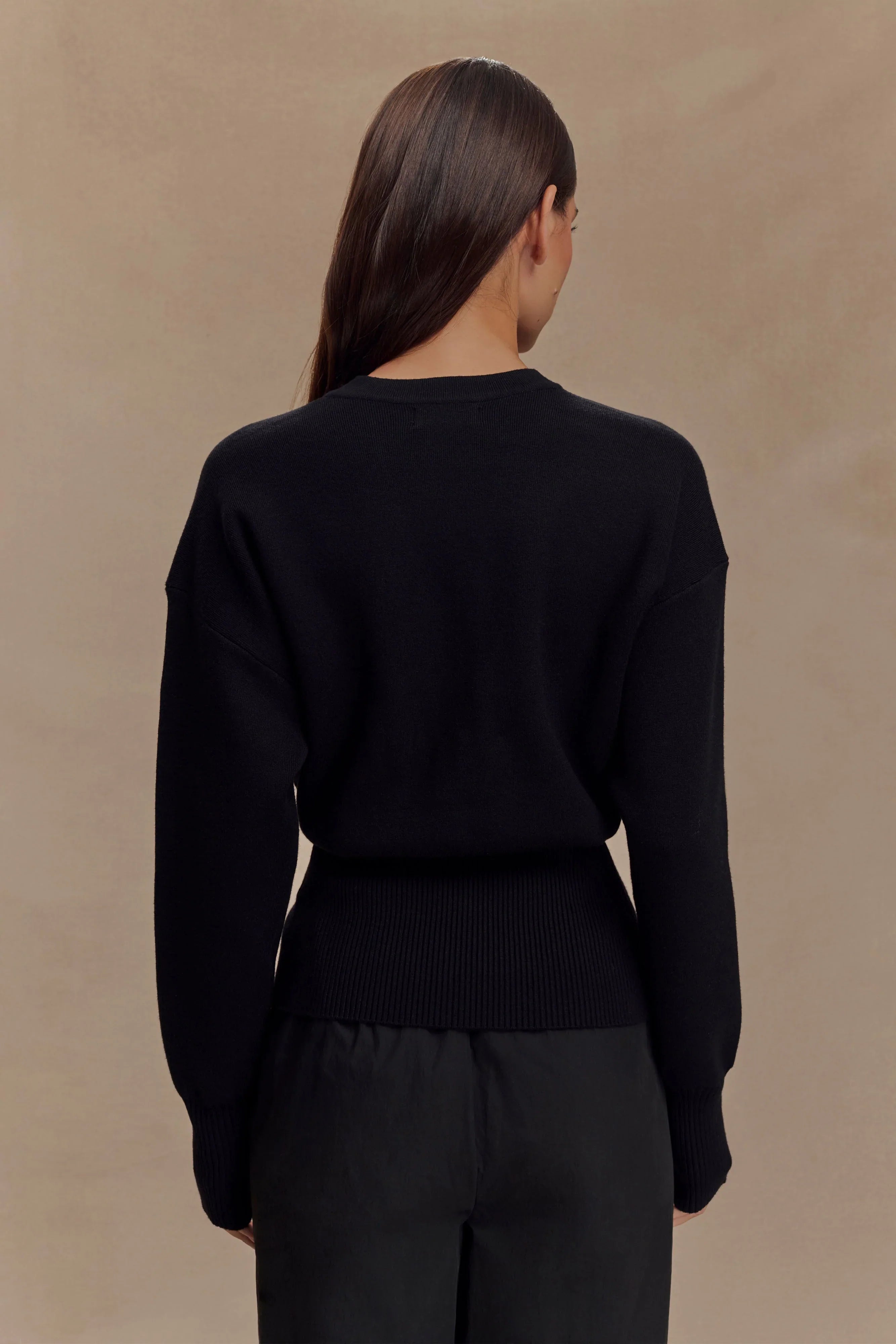 Alexia Buttoned Oversized Cardigan Black