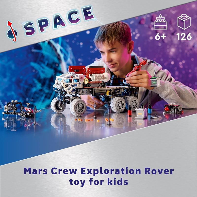 LEGO Technic Mars Crew Exploration Rover Building Toy Build Display for Room Decor Gift for Christmas Set for Boys Girls Ages 11 Years 42180