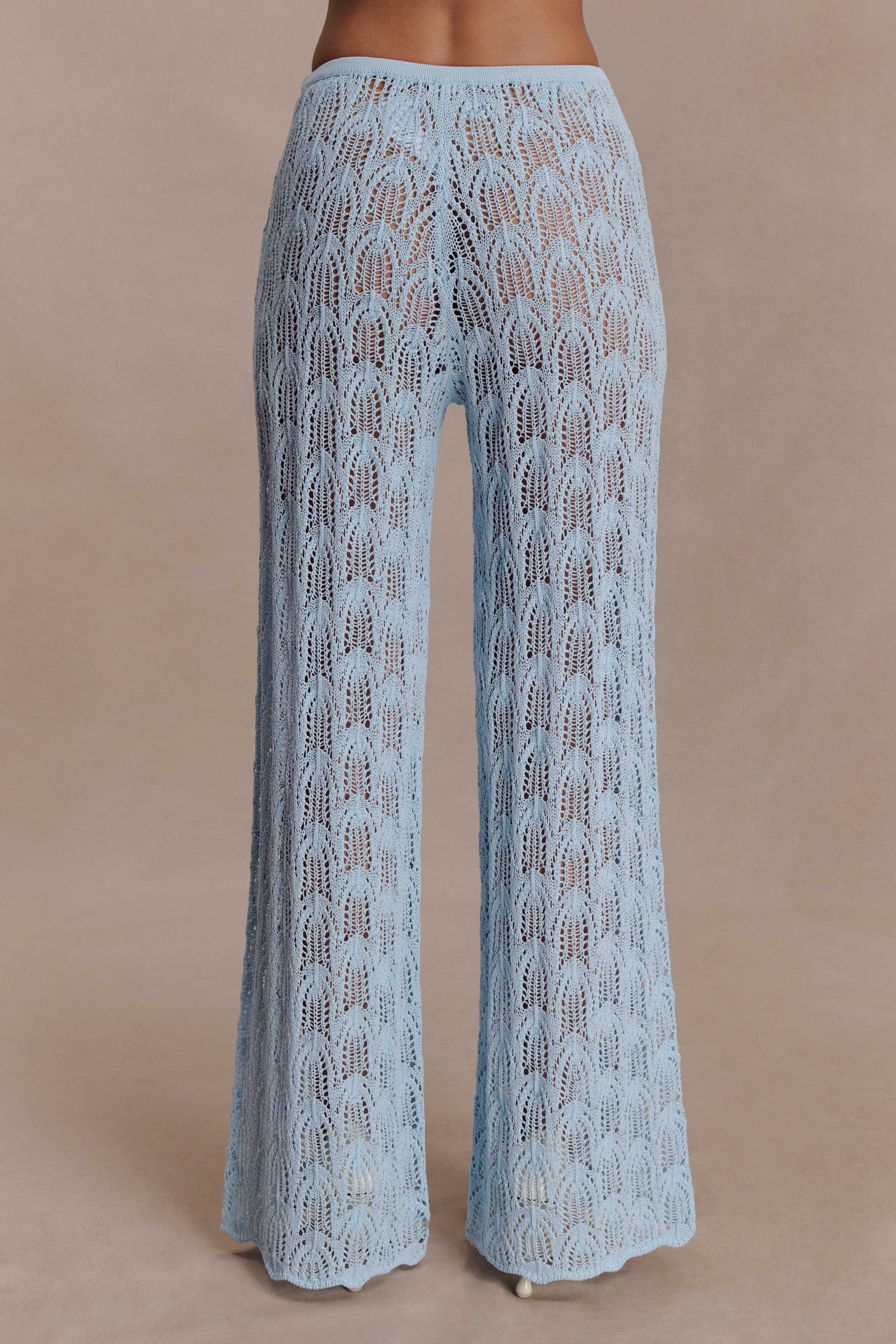 Glinda Crochet Pants Light Blue