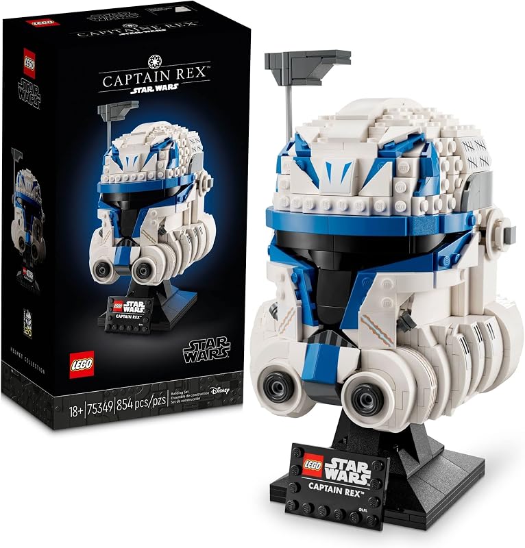 LEGO Star Wars Captain Rex Helmet Building Set The Clone Wars Collectible Model for Adults Star Wars Memorabilia 75349