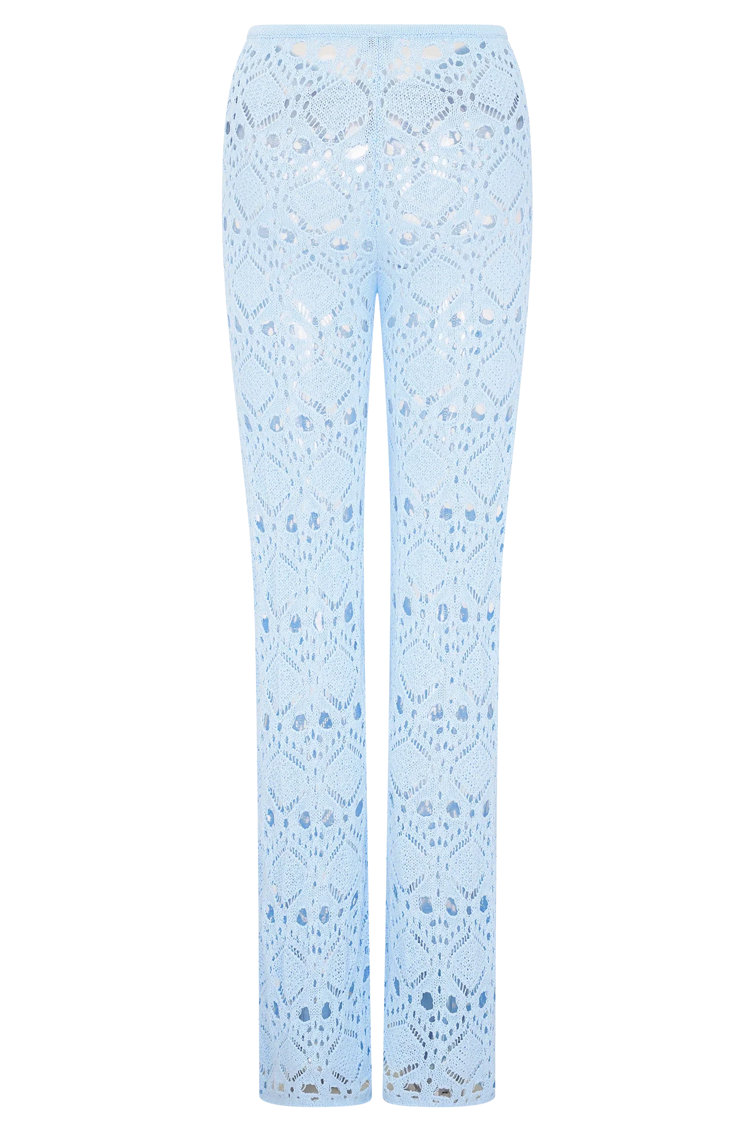 Trena Crochet Knit Pants Sky Blue