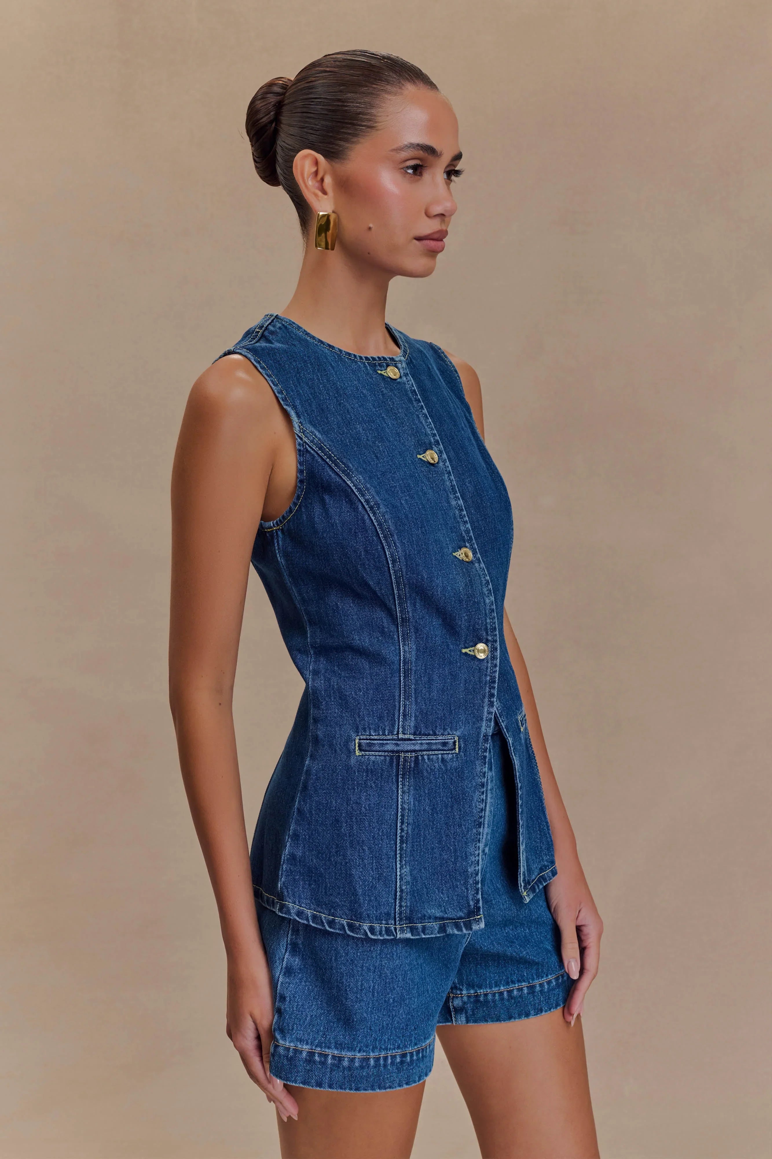 Abel Denim Shorts Dark Blue