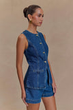 Abel Denim Shorts Dark Blue