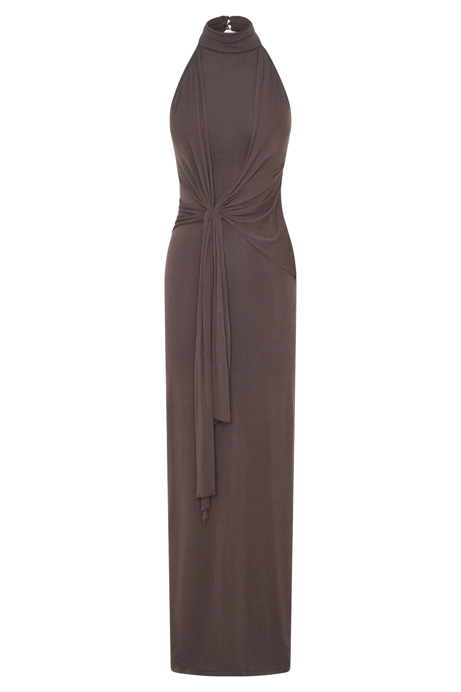 Cindylou Halter Knit Maxi Dress Peppercorn