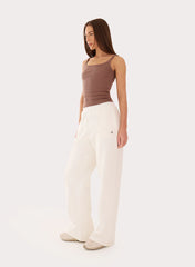 White 4th Wide Leg Branded Joggers