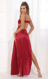 Cutout Floral Maxi in Red