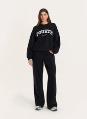 Black 4th Wide Leg Branded Joggers