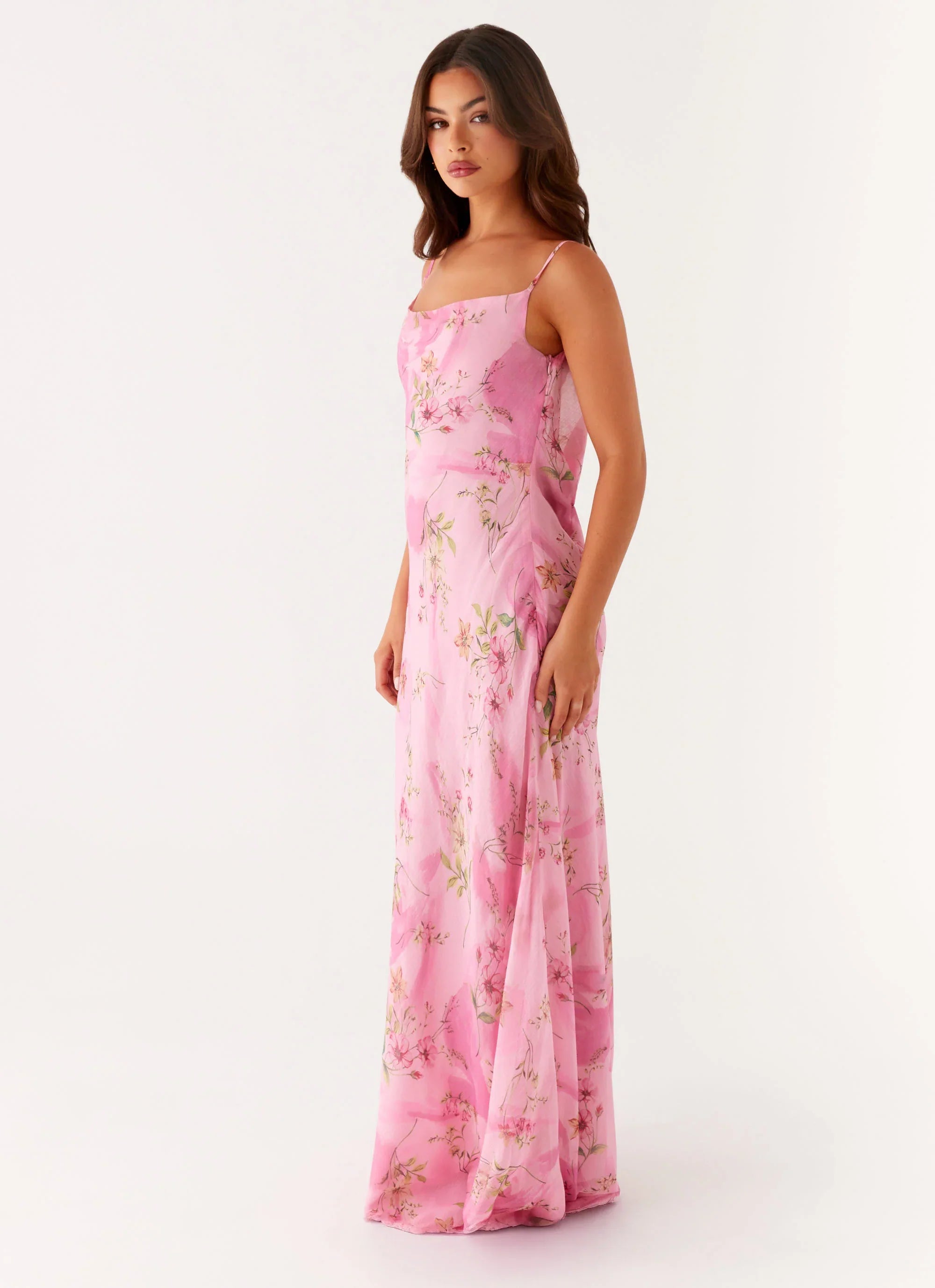 Orlando Maxi Dress Pink Floral Print