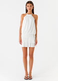 Dopamine Belt Mini Dress White
