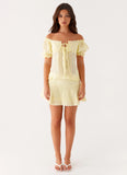 Hundred Percent Puff Sleeve Top Yellow