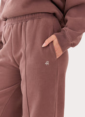 Mocha 4th Wide Leg Branded Joggers