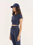 Navy Seamless Gym Crop Top