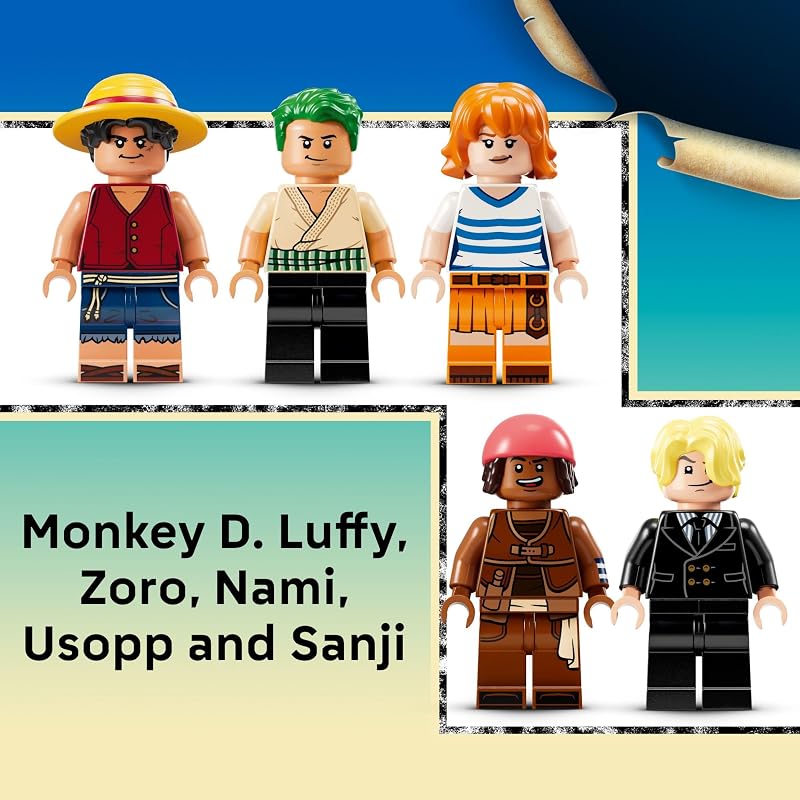 LEGO ONE PIECE The Going Merry Pirate Ship Building Blocks Pretend Play Adventure Toy for Boys Girls 10 Straw Hat Crew Toy Figures Playset for Anime Fans Gift Idea for Birthdays 75639