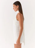 Breaking News Micro Mini Dress White