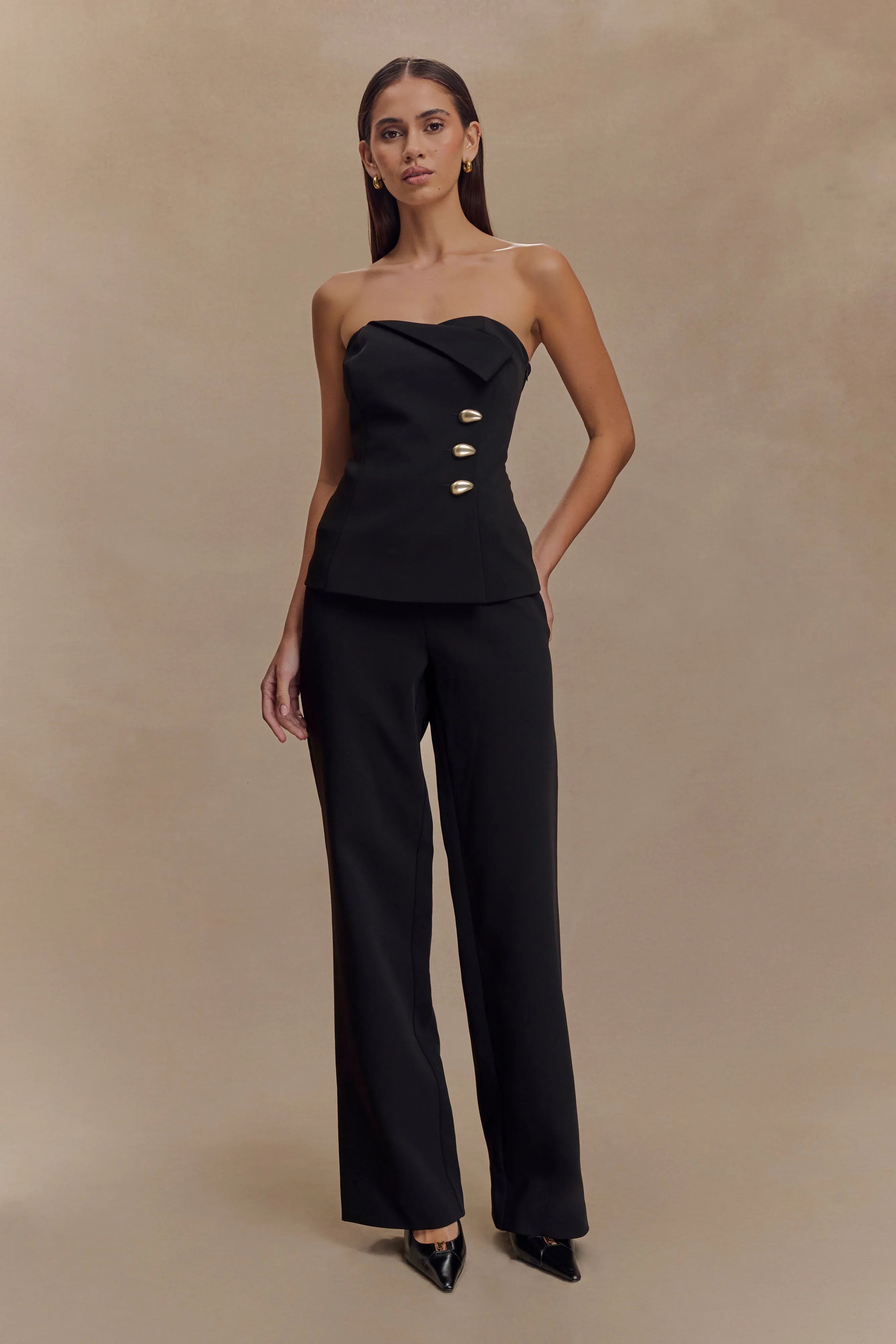 Lindie Straight Leg Suiting Pants Black