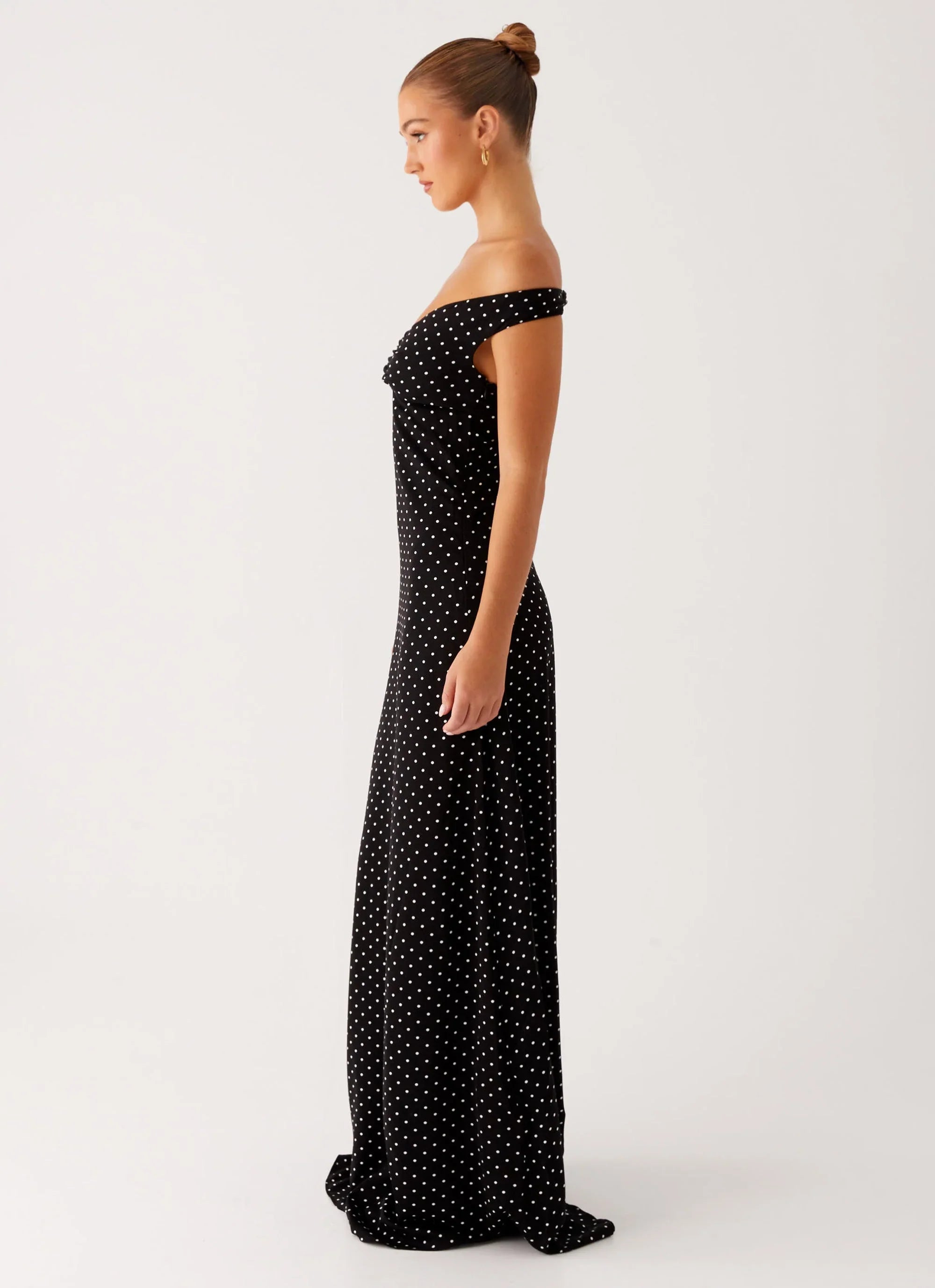 Melany Maxi Dress Black Polka Dot
