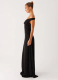 Melany Maxi Dress Black Polka Dot