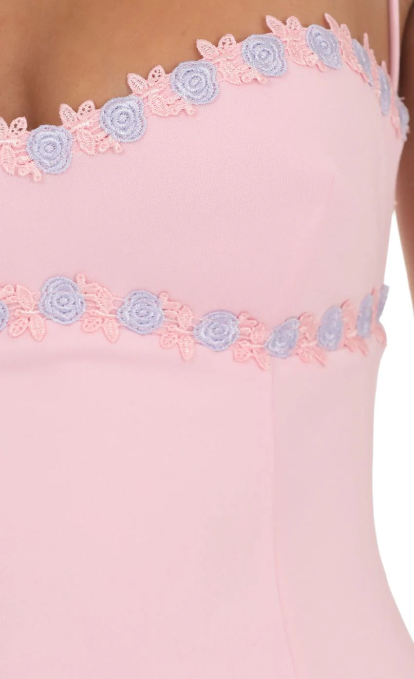 Fit and Flare Open back Mini Dress in Pink
