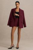 Lina Burgundy Tailored Shorts