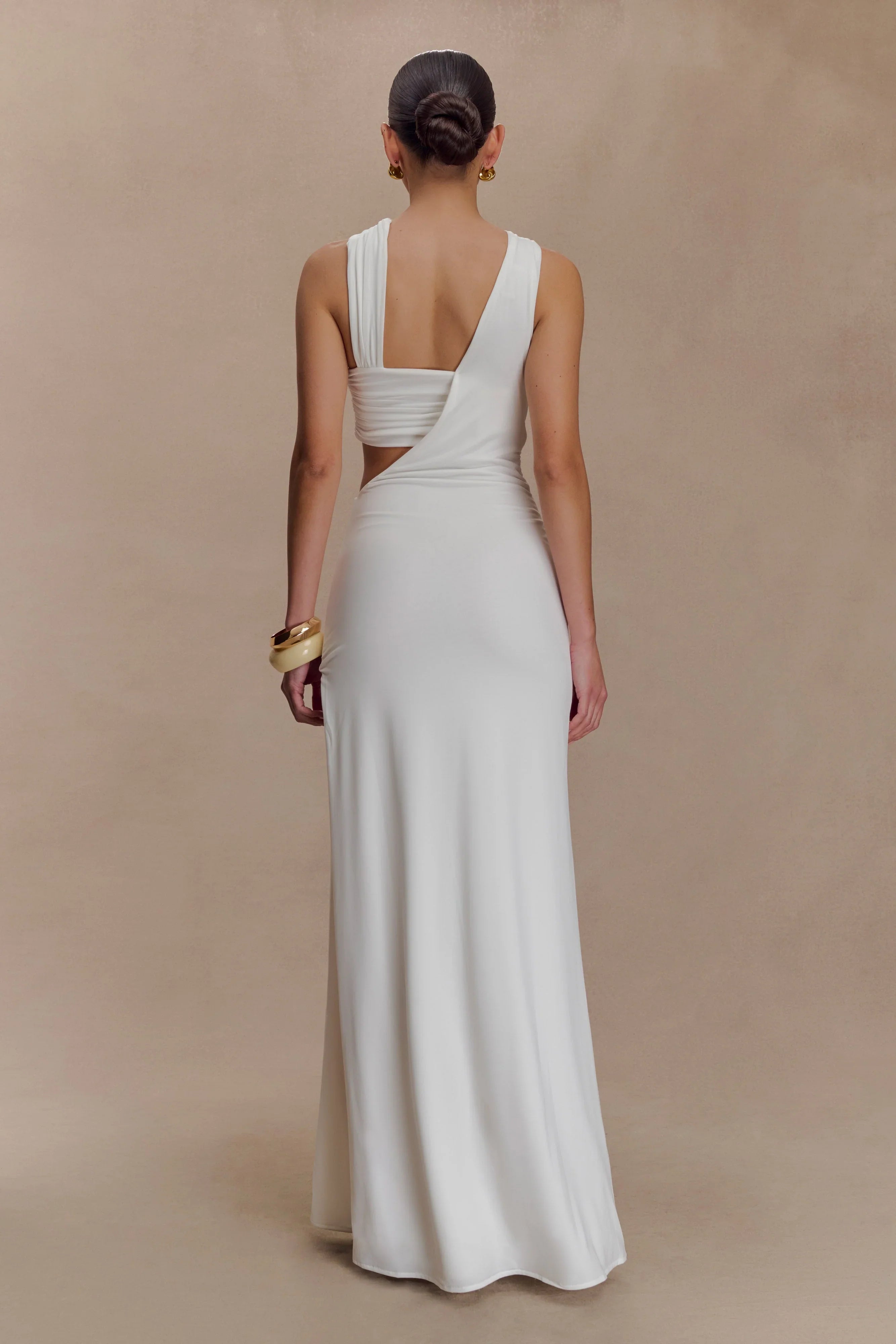 Lottie Slinky Maxi Dress With Split White