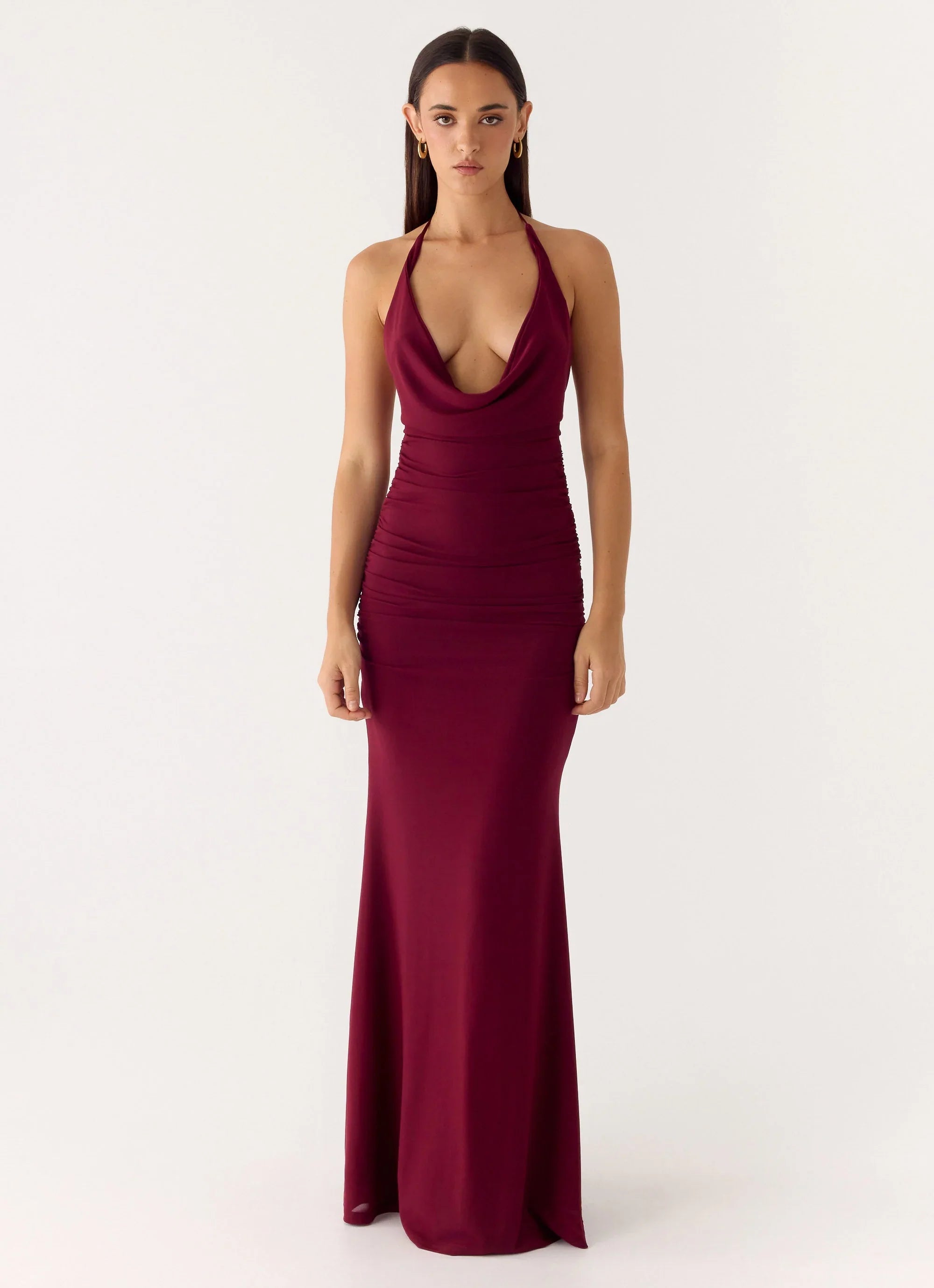 Eyes Closed Maxi Dress Dark Cherry