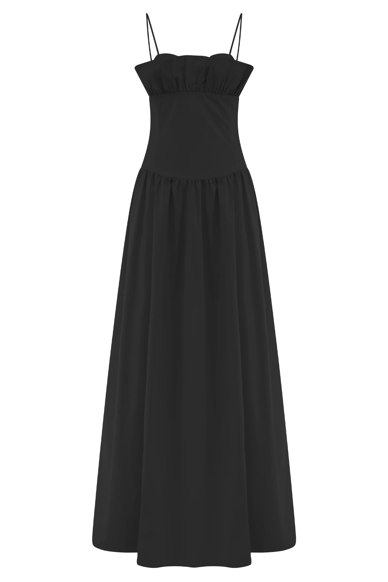 Janis Cotton Frill Maxi Dress Black