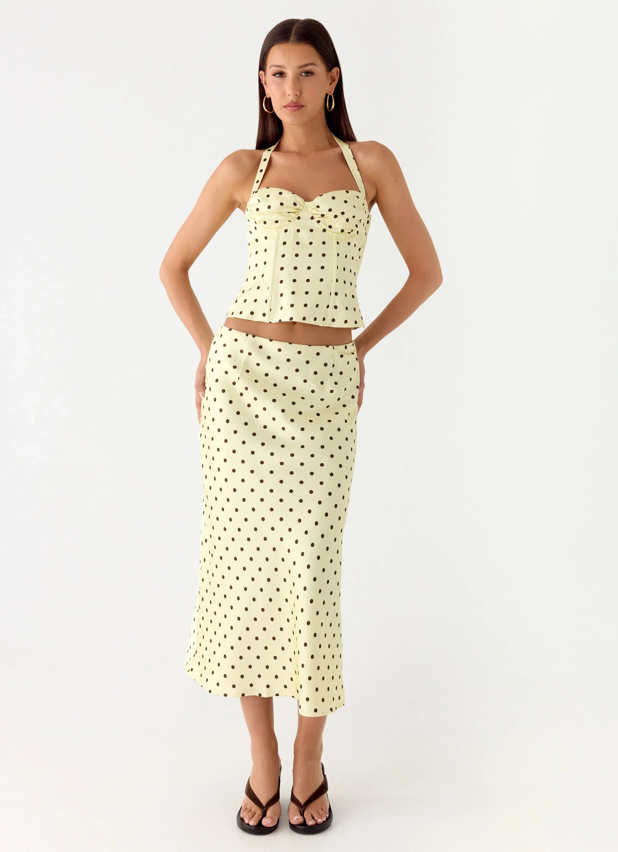 Breanne Top Yellow Polka Dot