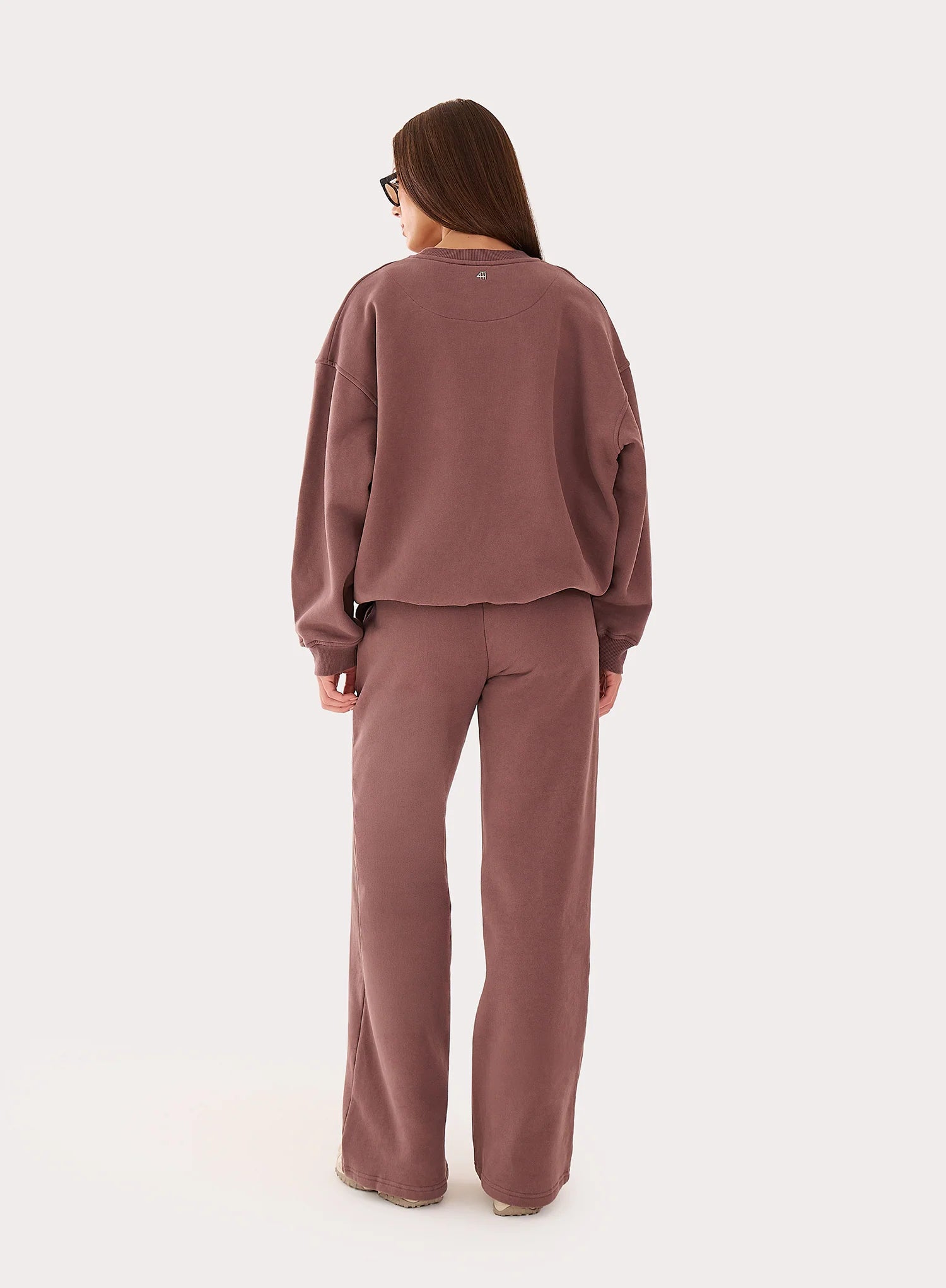 Mocha 4th Wide Leg Branded Joggers