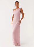 Heart Of Glass Satin Maxi Dress Pink