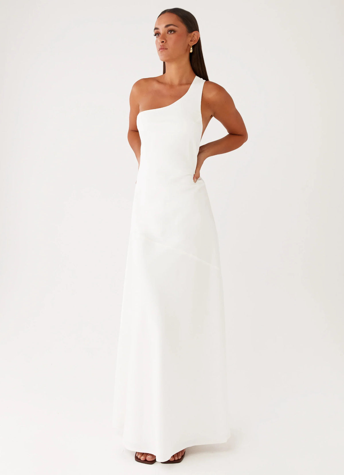 Oaklyn One Shoulder Maxi Dress Ivory