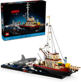 LEGO Ideas Jaws Set Diorama Kit for Fans of the Classic Movie Shark Toy Movie Memorabilia Gift for Adults Includes Orca Boat and Chief Brody Hooper and Quint Minifigures 21350