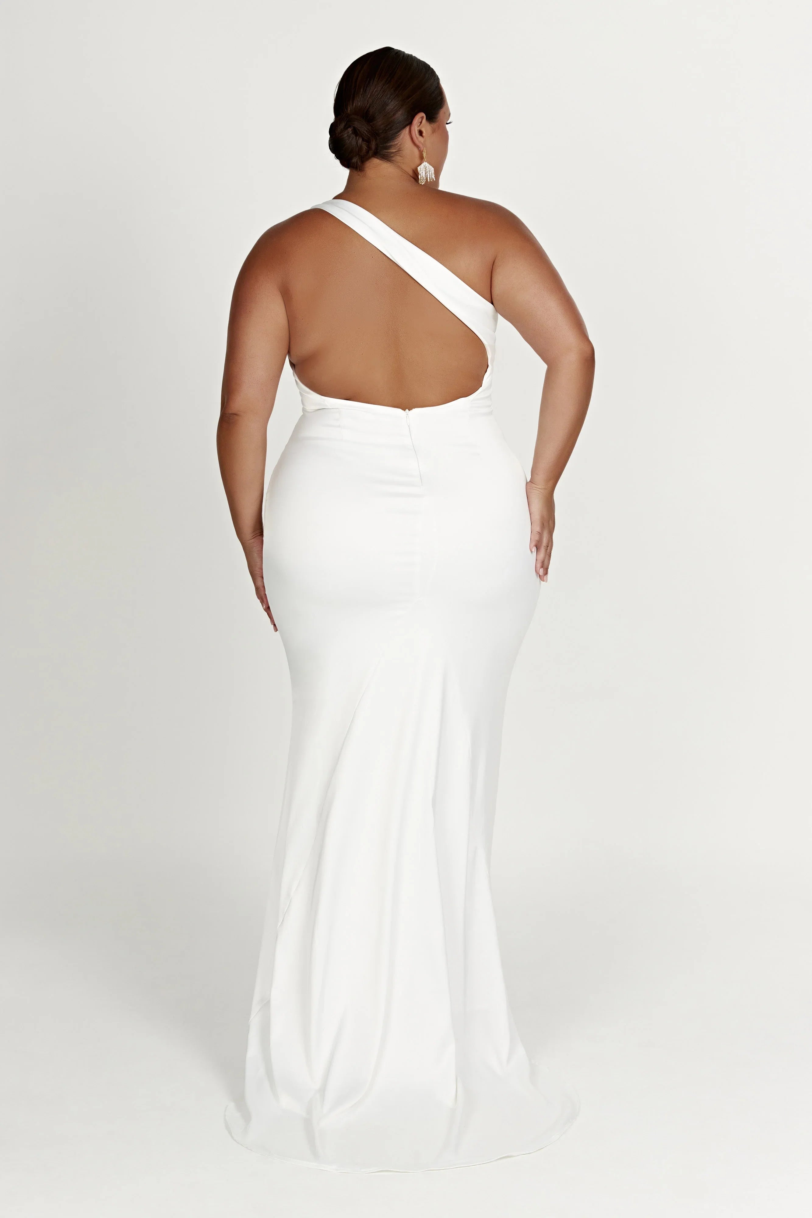 Harper One Shoulder Gown White