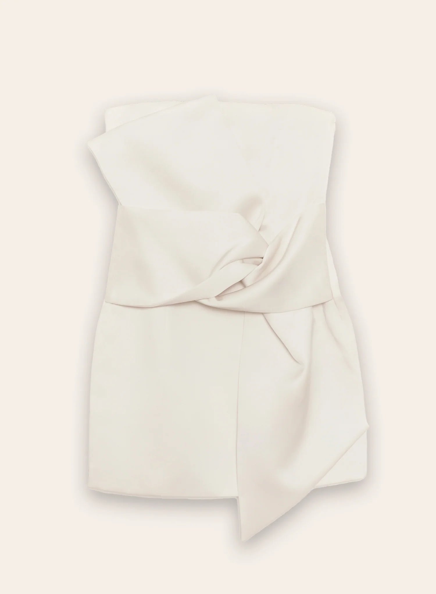 Cream Bow front Satin Mini Dress