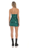 Sequin Corset Strapless Dress in Green