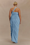 Micaela Chiffon Gathered Maxi Dress Alaskan Blue