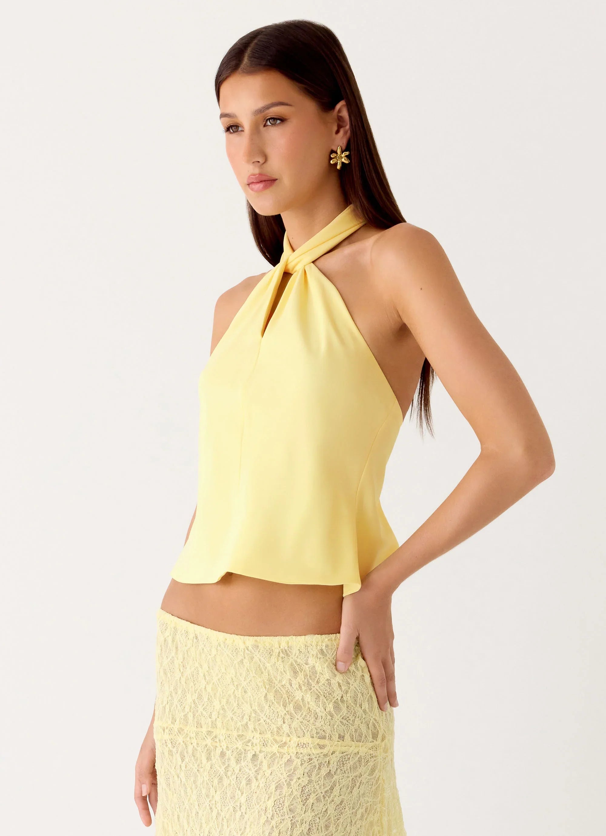 Maddox Scarf Top Lemon