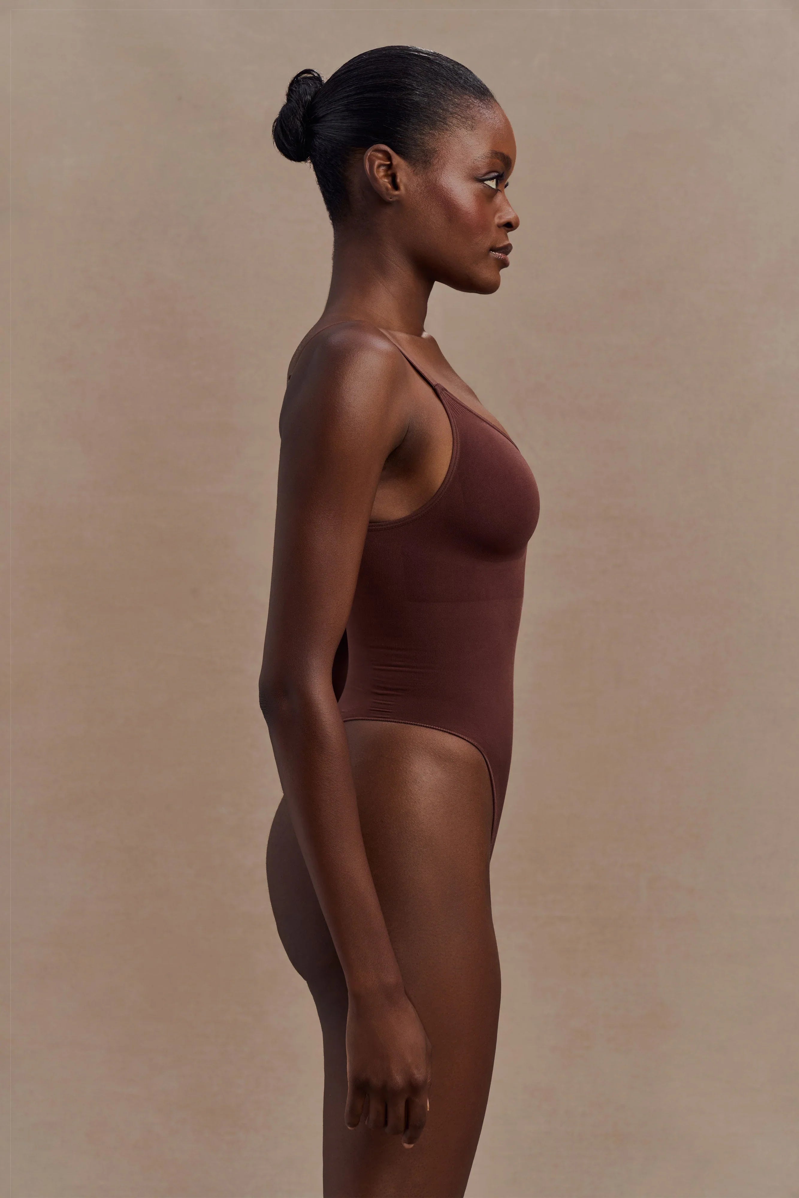 Alyssa Backless Shapewear Bodysuit Espresso