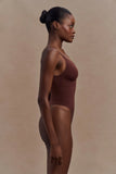 Alyssa Backless Shapewear Bodysuit Espresso