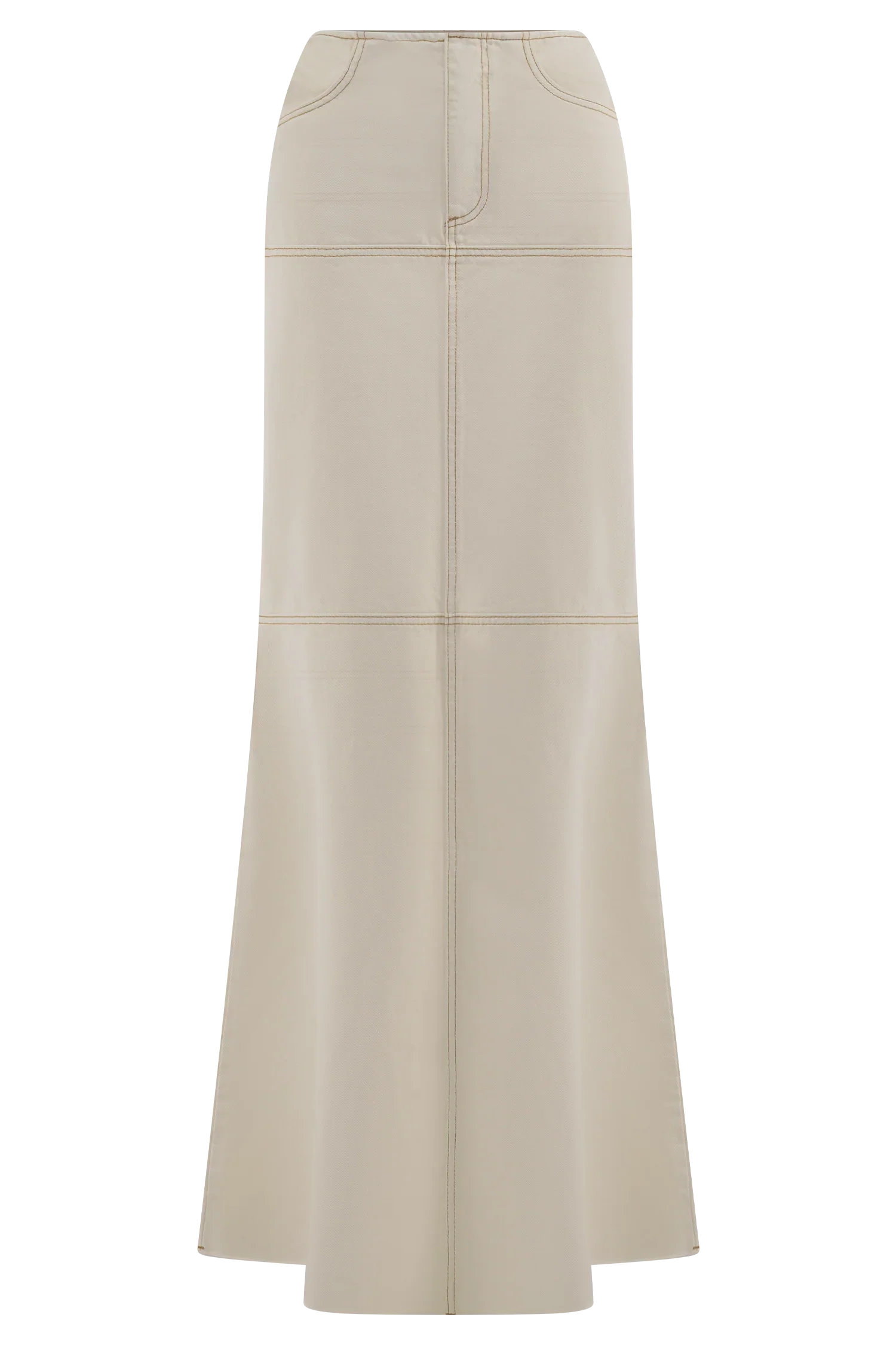 Loretta Denim Maxi Skirt Ecru
