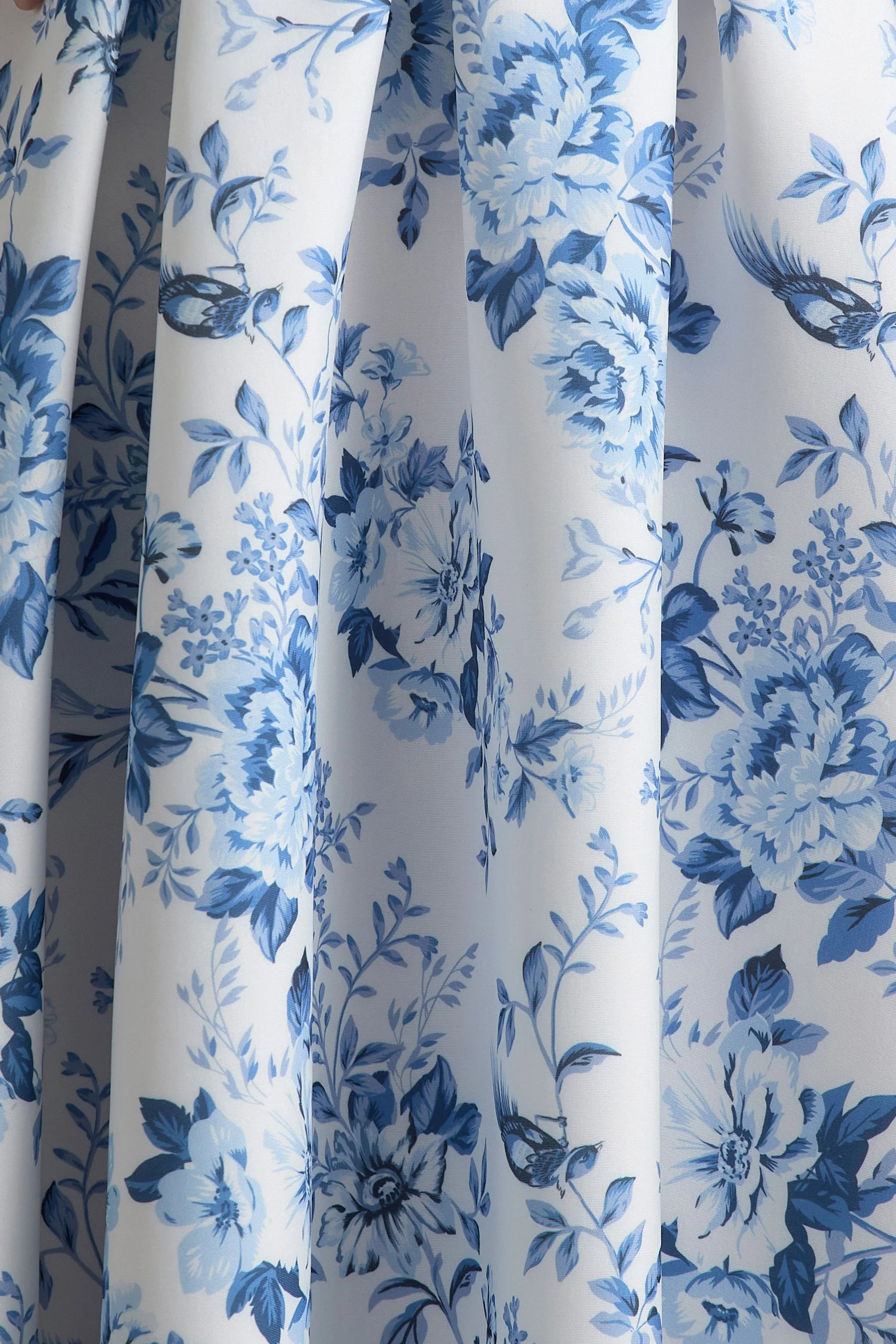 Alaina Blue Porcelain Print Bandeau Midi Dress With Volume Skirt
