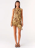 Maris Asymmetrical Mini Dress Laguna Print